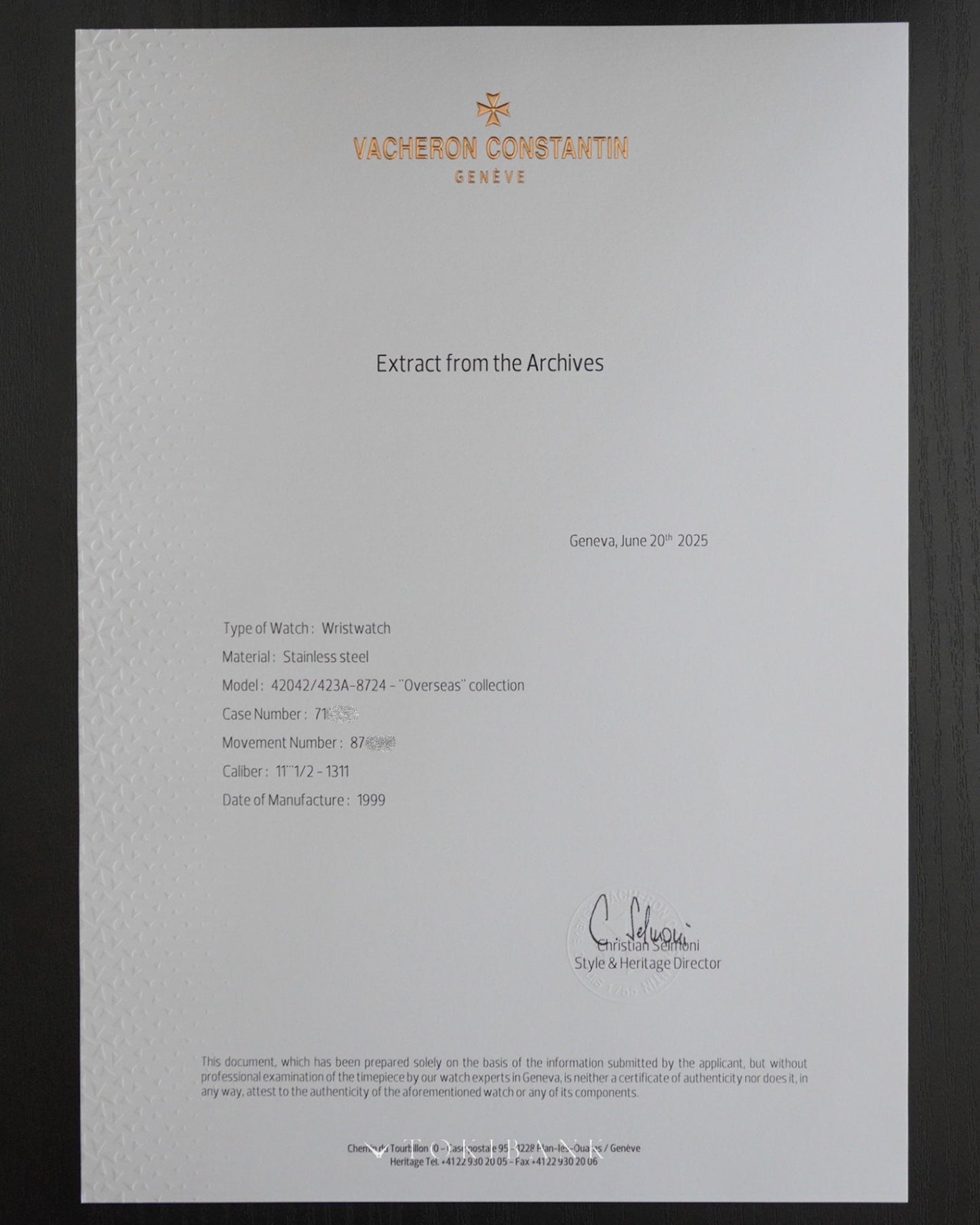 VACHERON CONSTANTIN OVERSEAS REF. 42042 Tropical-2