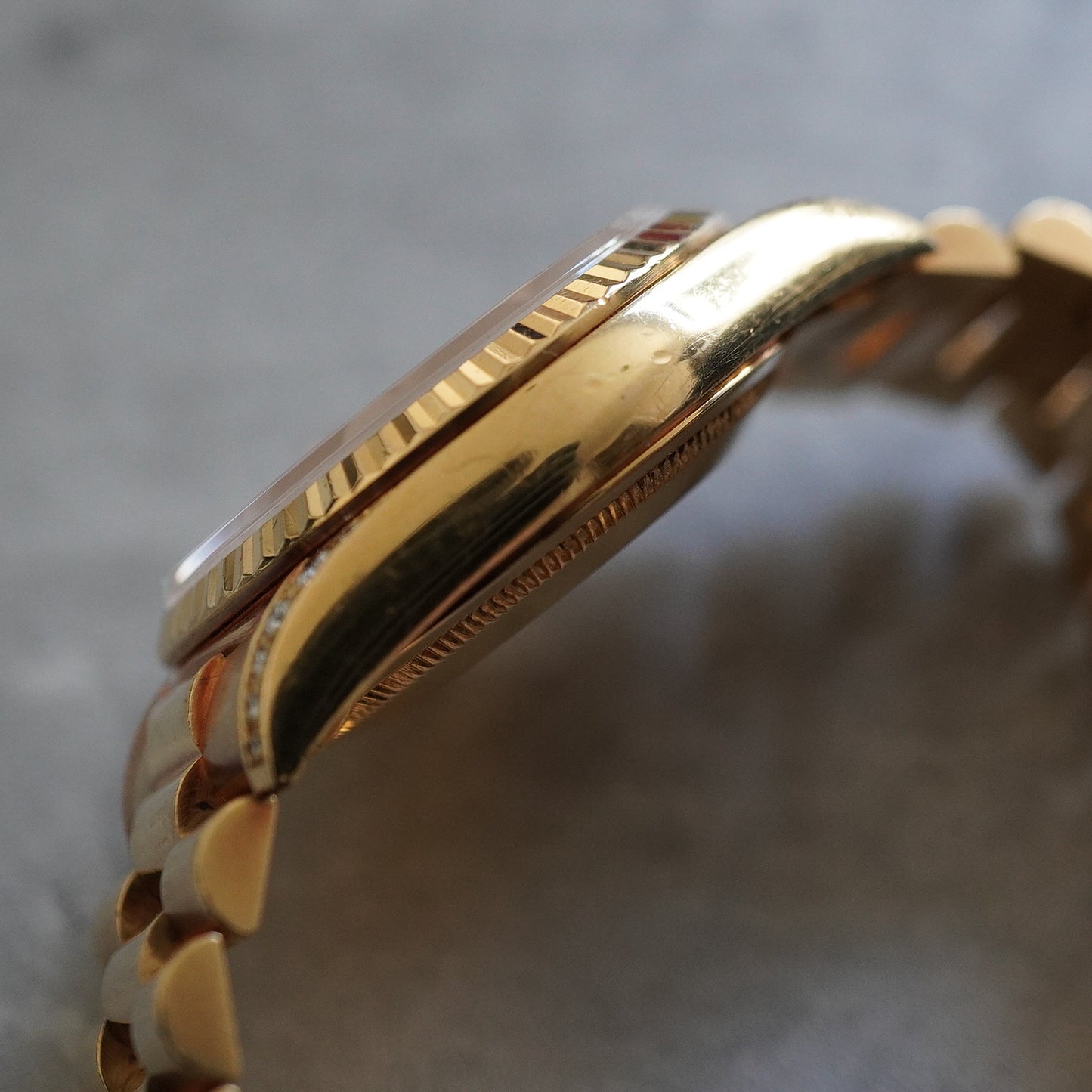 ROLEX DAY-DATE 18338A Factory Diamond 18KYG