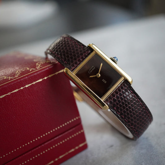 CARTIER カルティエ マスト タンク SM ブラウンダイヤル