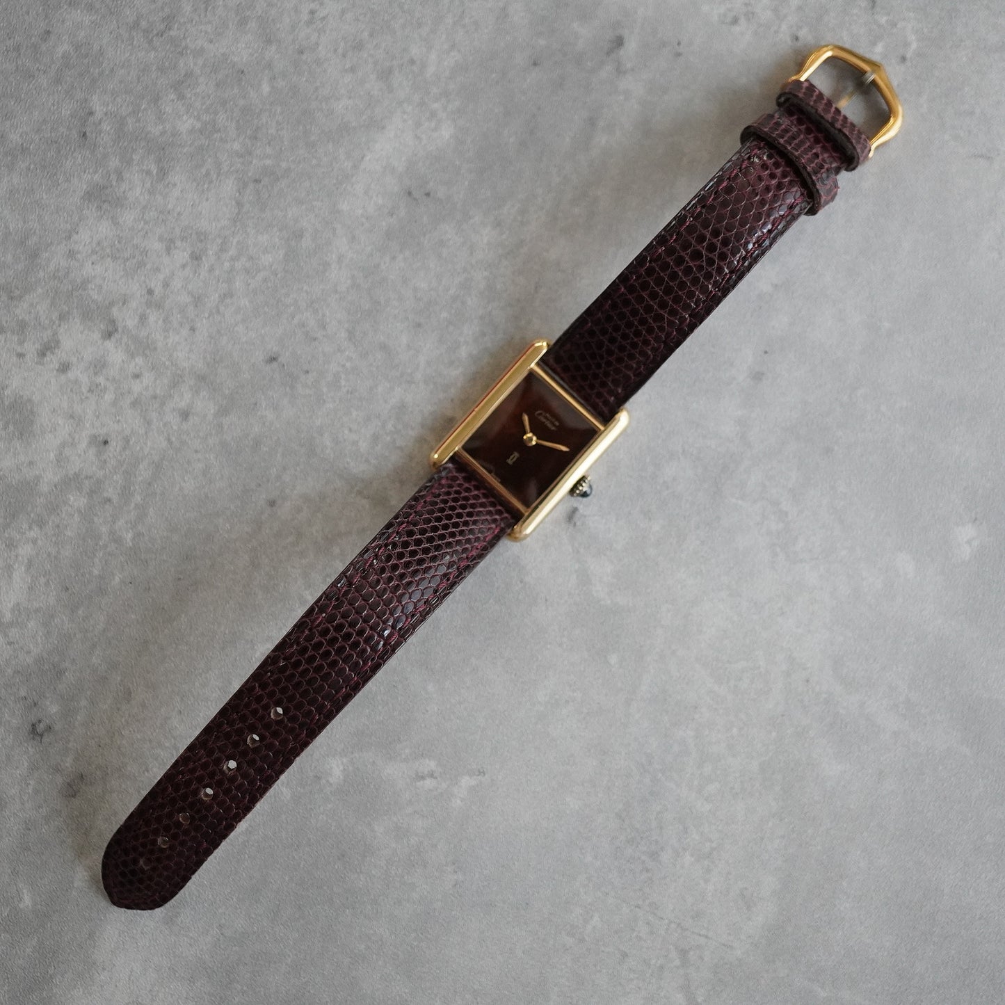 CARTIER カルティエ マスト タンク SM ブラウンダイヤル