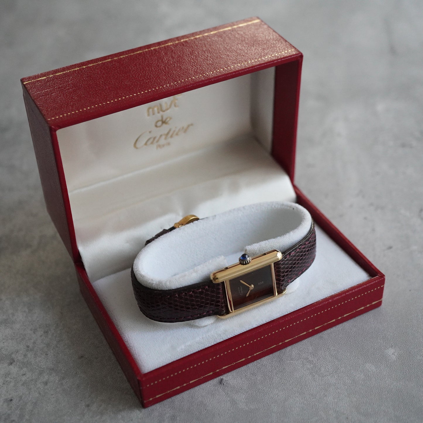 CARTIER カルティエ マスト タンク SM ブラウンダイヤル