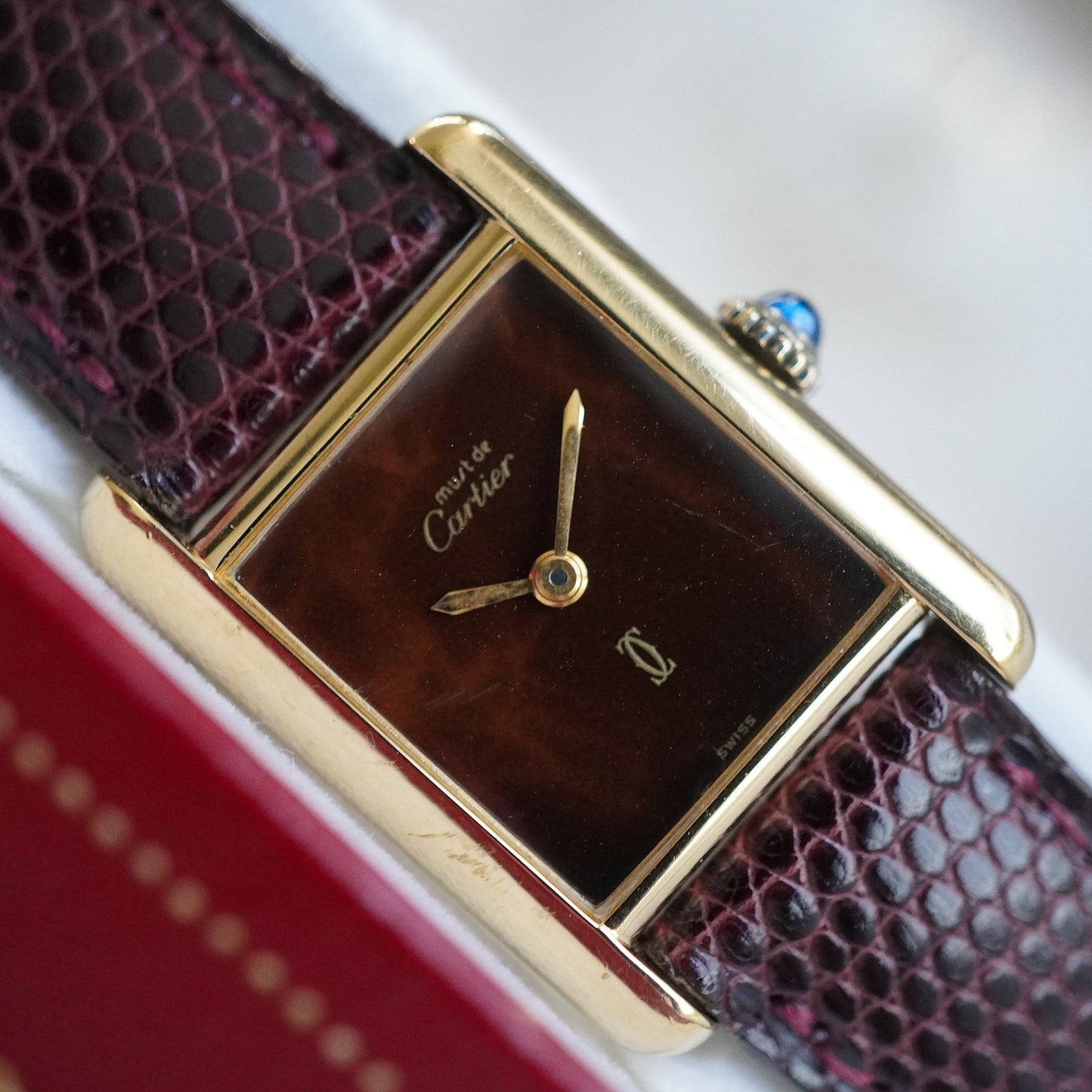 CARTIER カルティエ マスト タンク SM ブラウンダイヤル