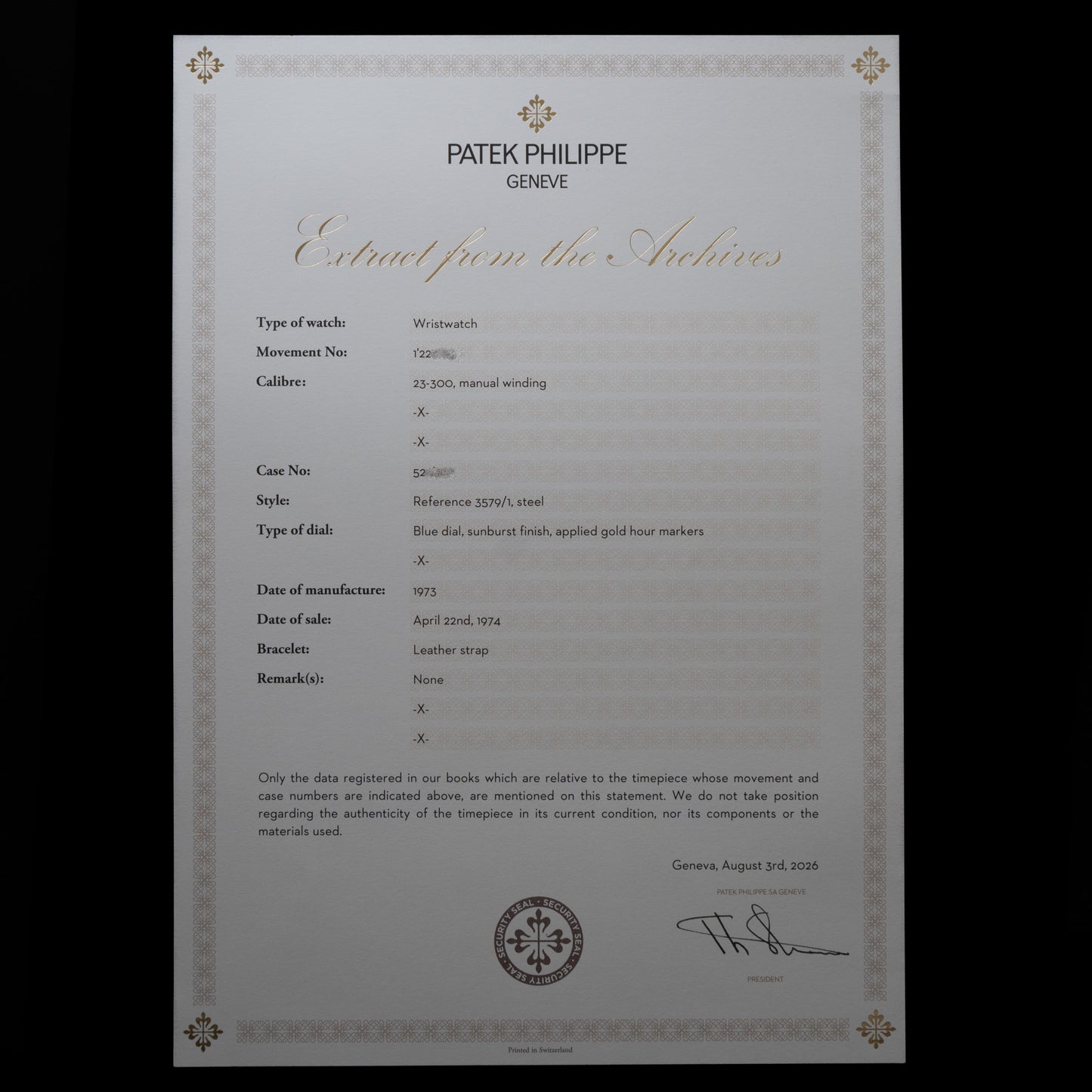 PATEK PHILIPPE CALATRAVA 3579-8