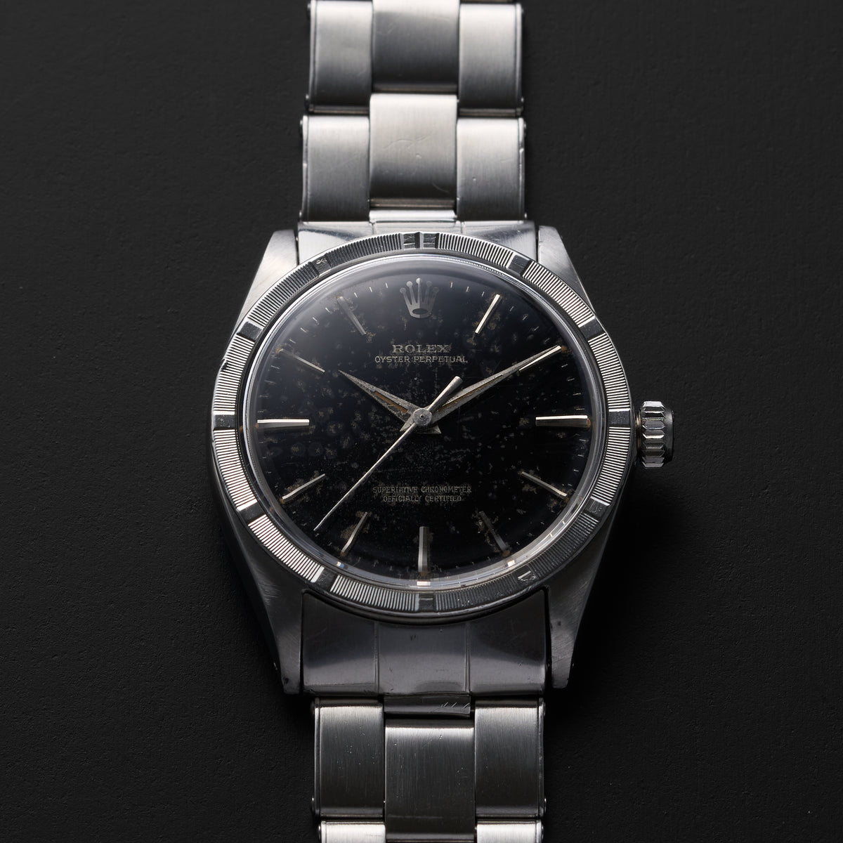ROLEX OYSTER PERPETUAL 1007 BLACK GILT DIAL-1