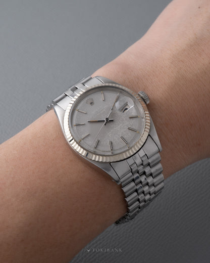 ROLEX DATEJUST REF 1601 GHOST DIAL WRIST SHOT