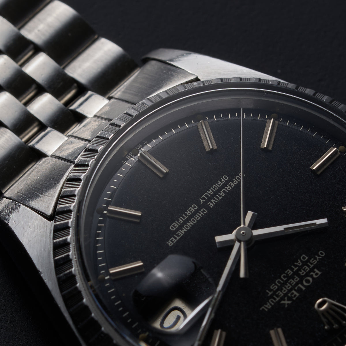 ROLEX DATEJUST 1603 BLACK GILT DIAL-4