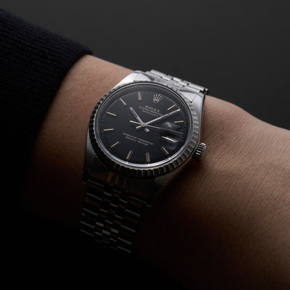 ROLEX DATEJUST 1603 BLACK GILT DIAL-5