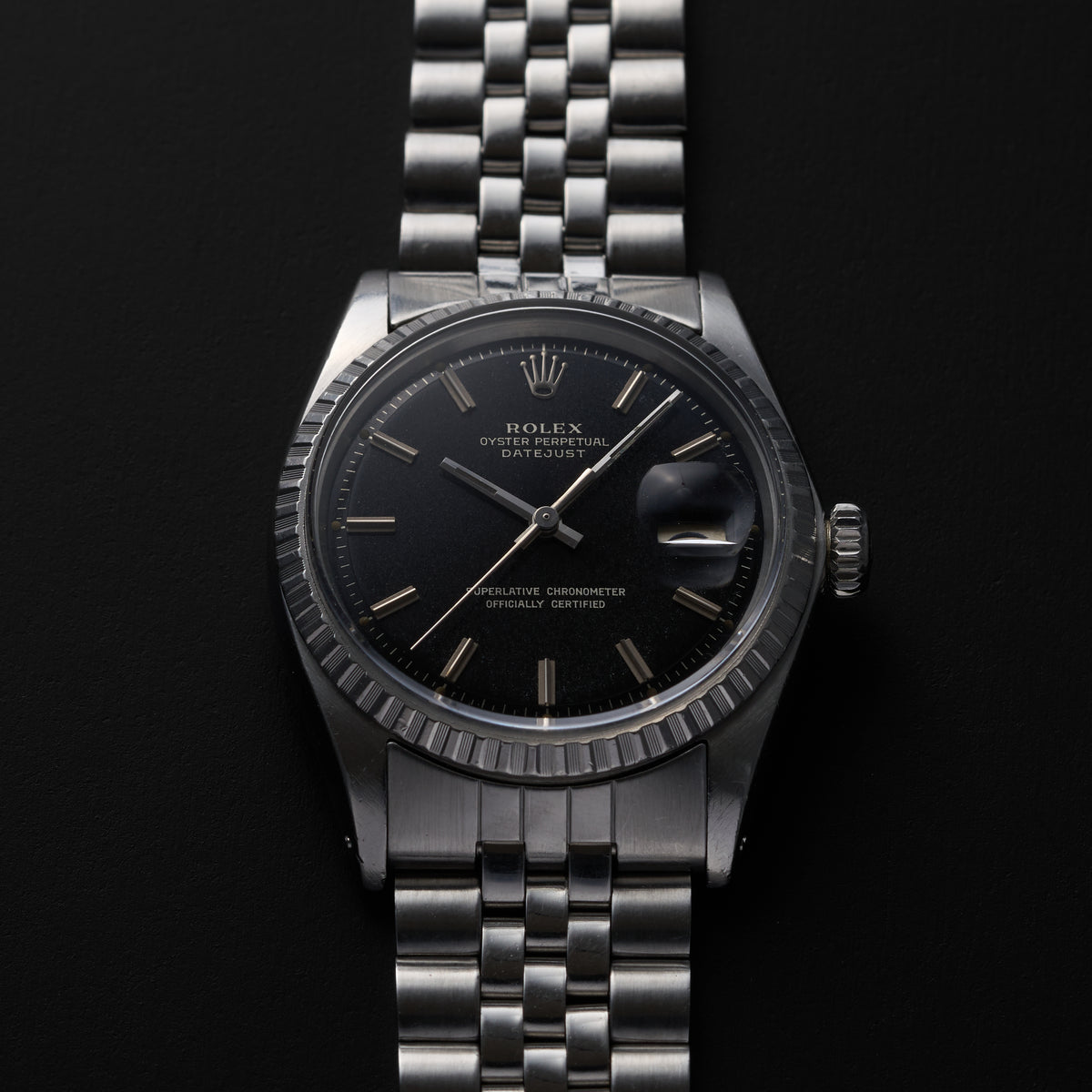 ROLEX DATEJUST 1603 BLACK GILT DIAL-1