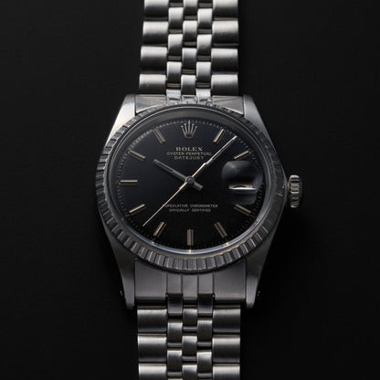 ROLEX DATEJUST 1603 BLACK GILT DIAL-1
