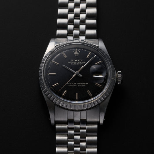 ROLEX DATEJUST 1603 BLACK GILT DIAL-1