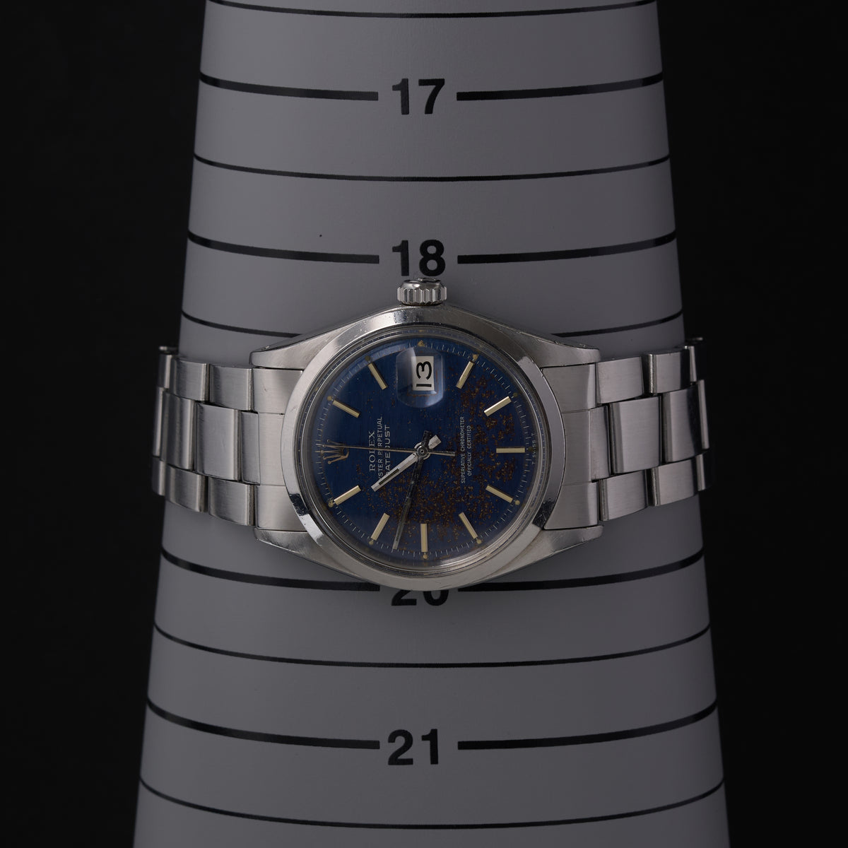 ROLEX DATEJUST 1600 BLUE MOSAIC DIAL-12