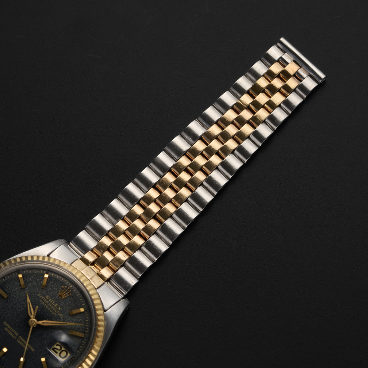ROLEX DATEJUST 1601 BLACK GILT DIAL-7