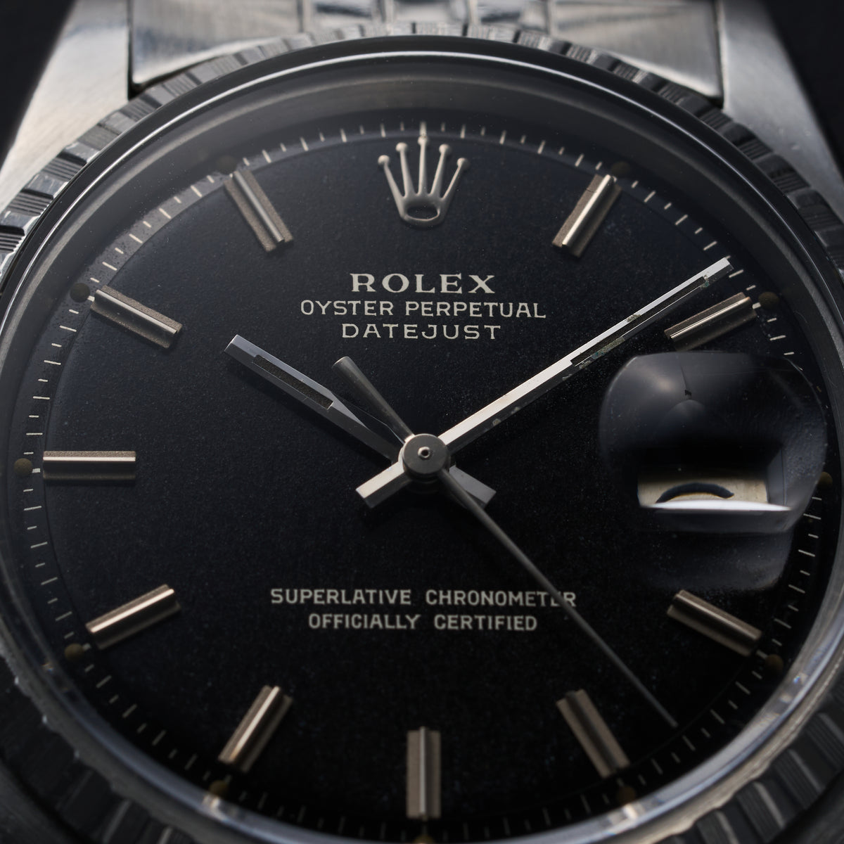 ROLEX DATEJUST 1603 BLACK GILT DIAL-2