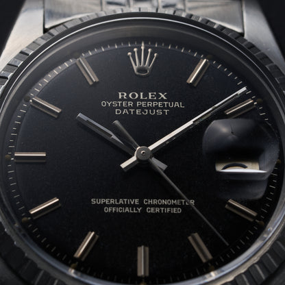ROLEX DATEJUST 1603 BLACK GILT DIAL-2