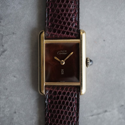 CARTIER カルティエ マスト タンク SM ブラウンダイヤル