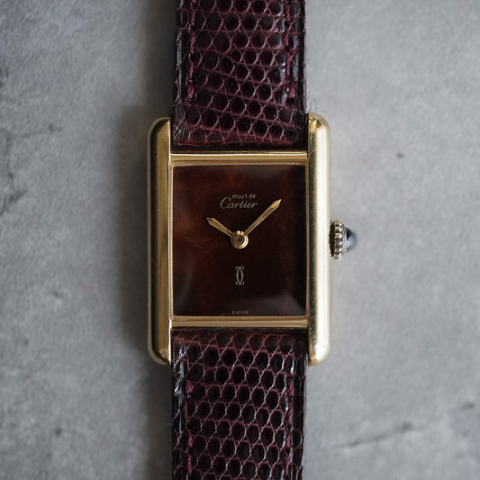 CARTIER カルティエ マスト タンク SM ブラウンダイヤル