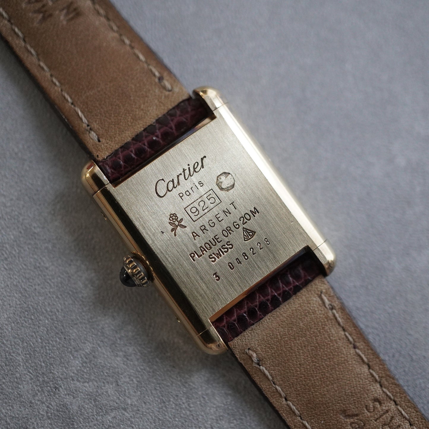 CARTIER カルティエ マスト タンク SM ブラウンダイヤル
