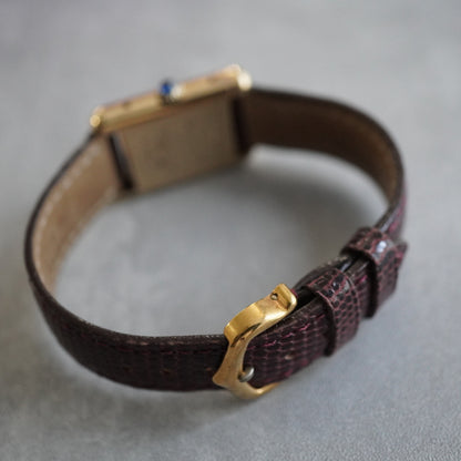 CARTIER カルティエ マスト タンク SM ブラウンダイヤル