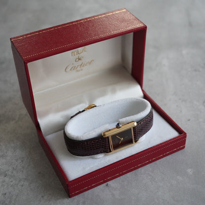 CARTIER カルティエ マスト タンク SM ブラウンダイヤル