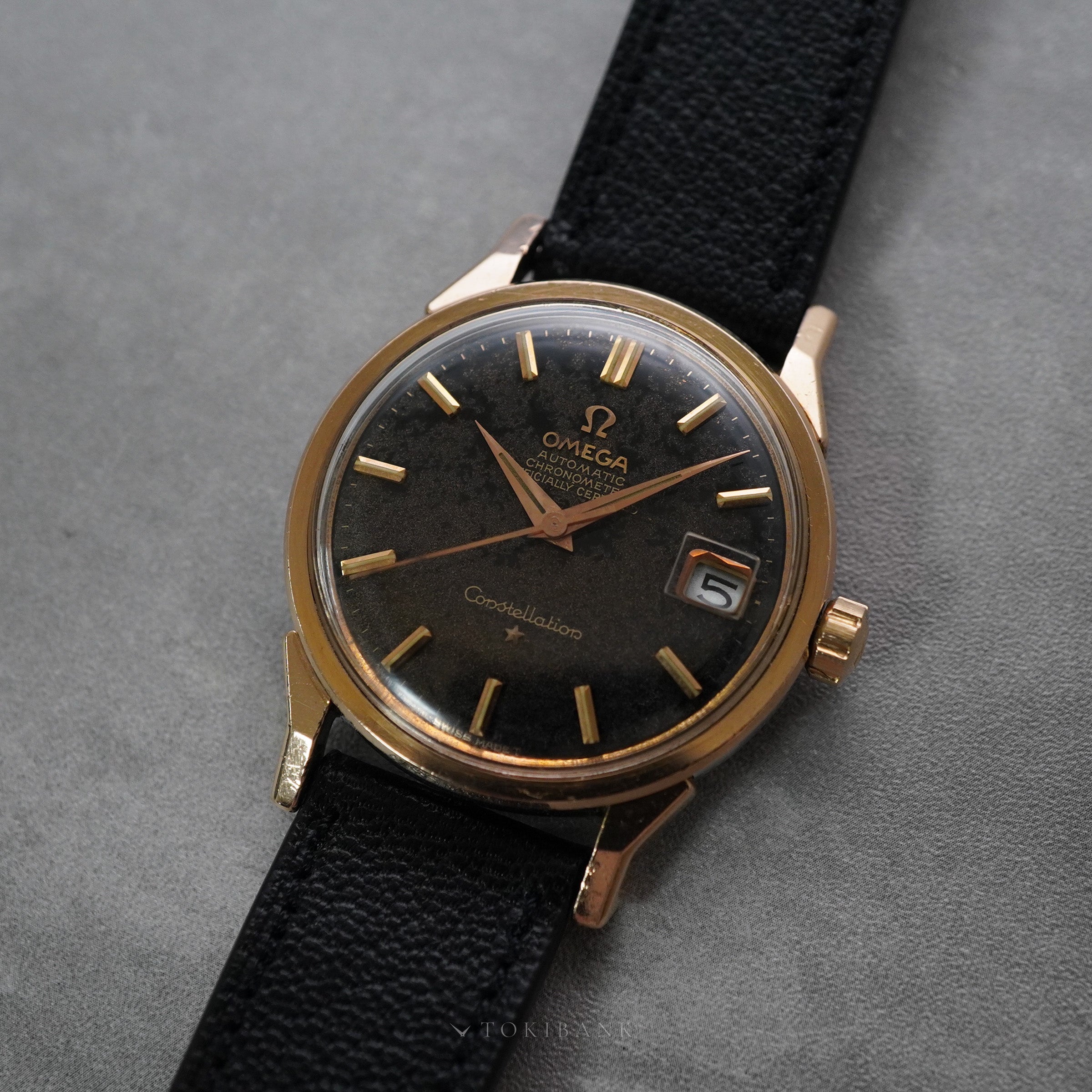 OMEGA CONSTELLATION 168.005 Rose gold top & Black mirror dial