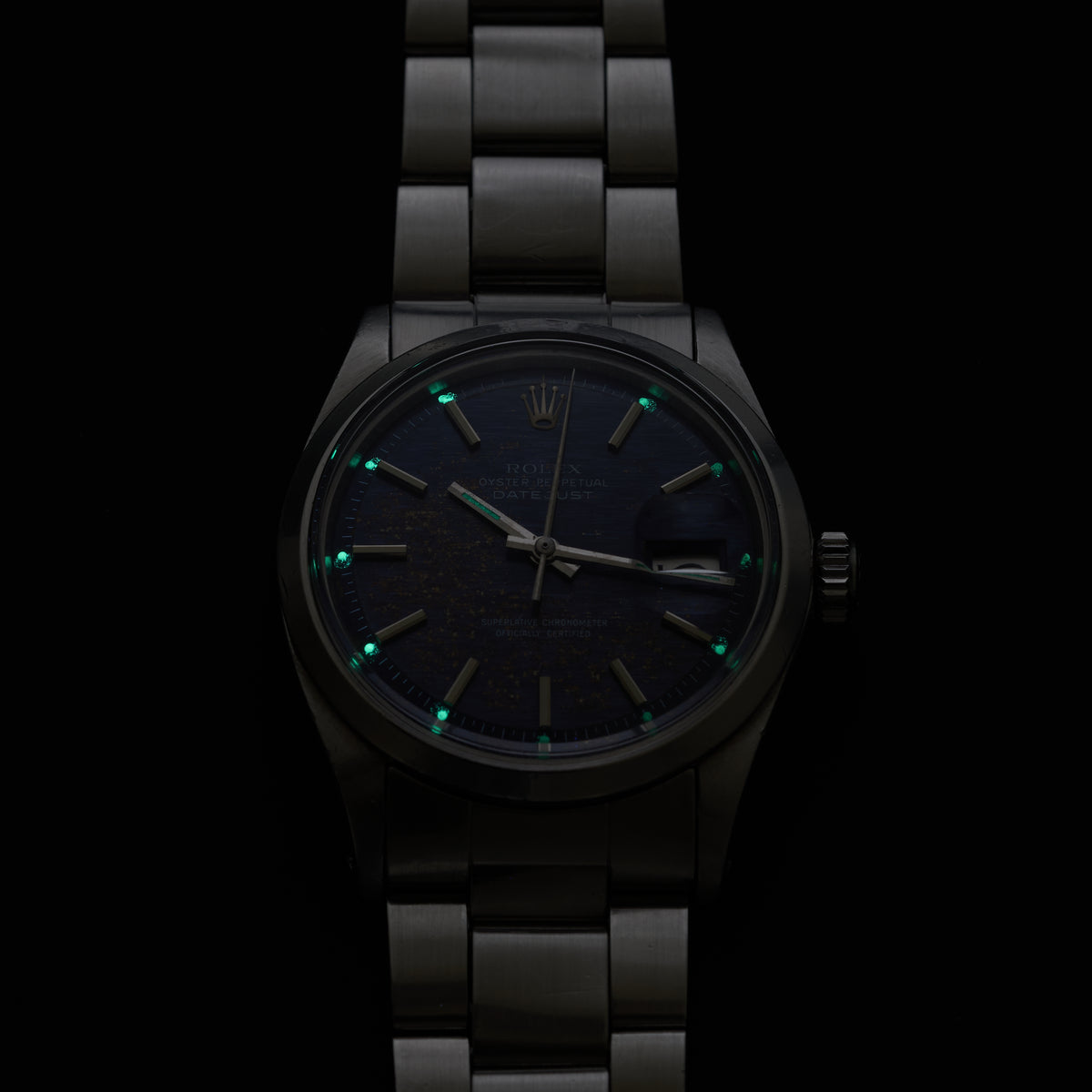 ROLEX DATEJUST 1600 BLUE MOSAIC DIAL-4