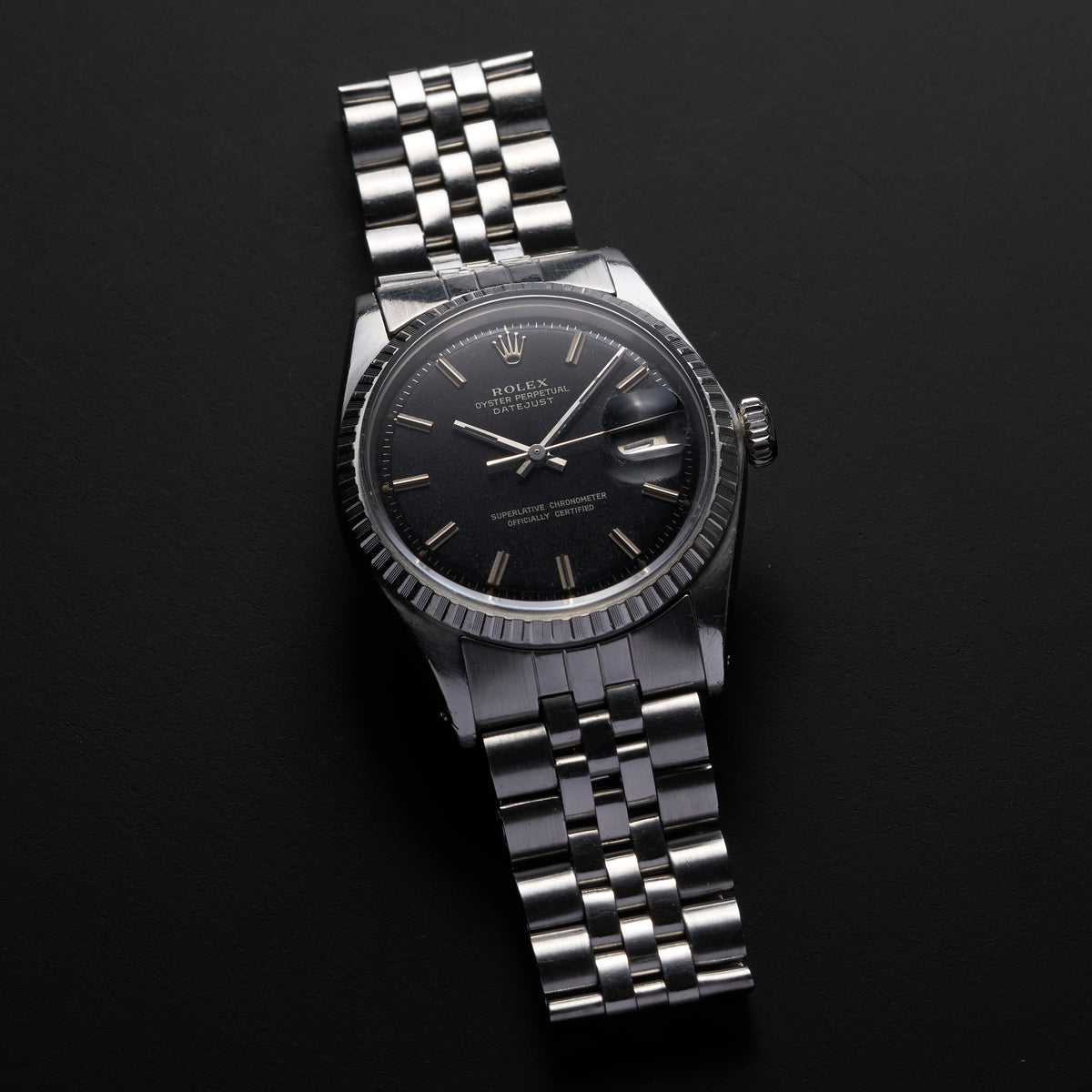 ROLEX DATEJUST 1603 BLACK GILT DIAL-3