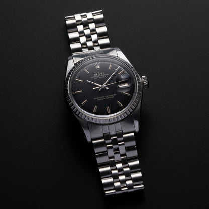 ROLEX DATEJUST 1603 BLACK GILT DIAL-3
