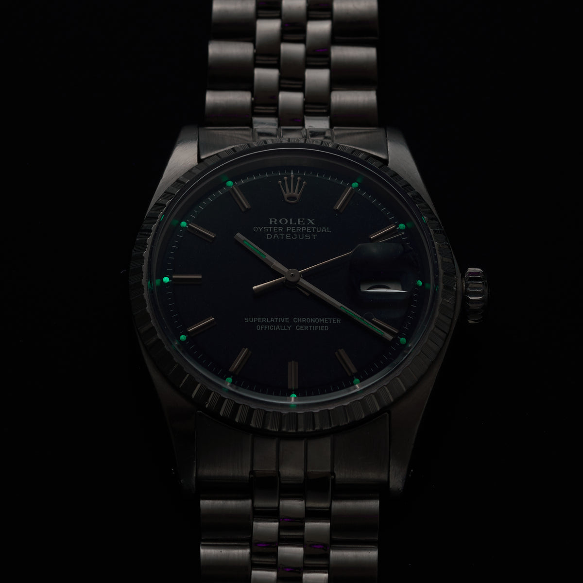 ROLEX DATEJUST 1603 BLACK GILT DIAL-6
