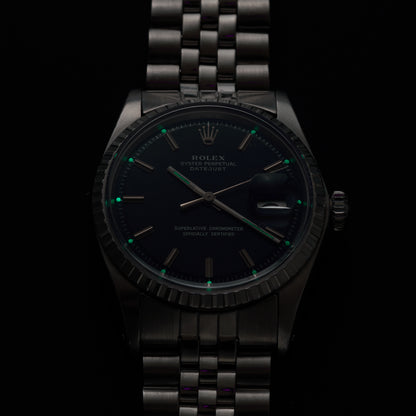 ROLEX DATEJUST 1603 BLACK GILT DIAL-6