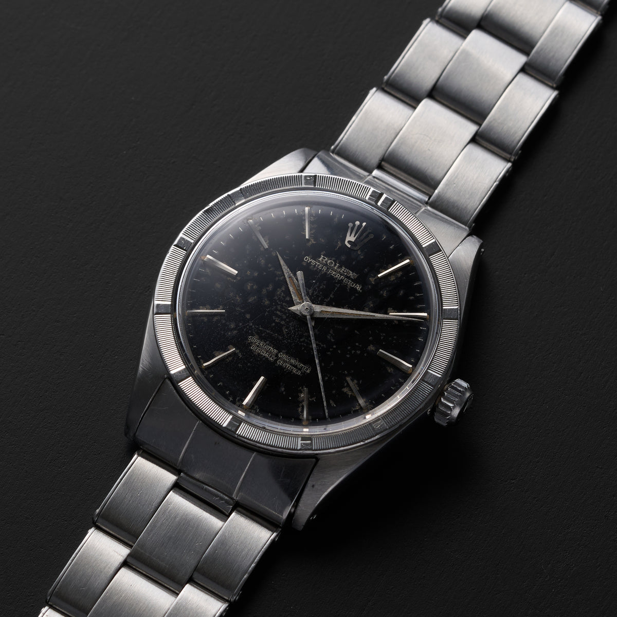 ROLEX OYSTER PERPETUAL 1007 BLACK GILT DIAL-2