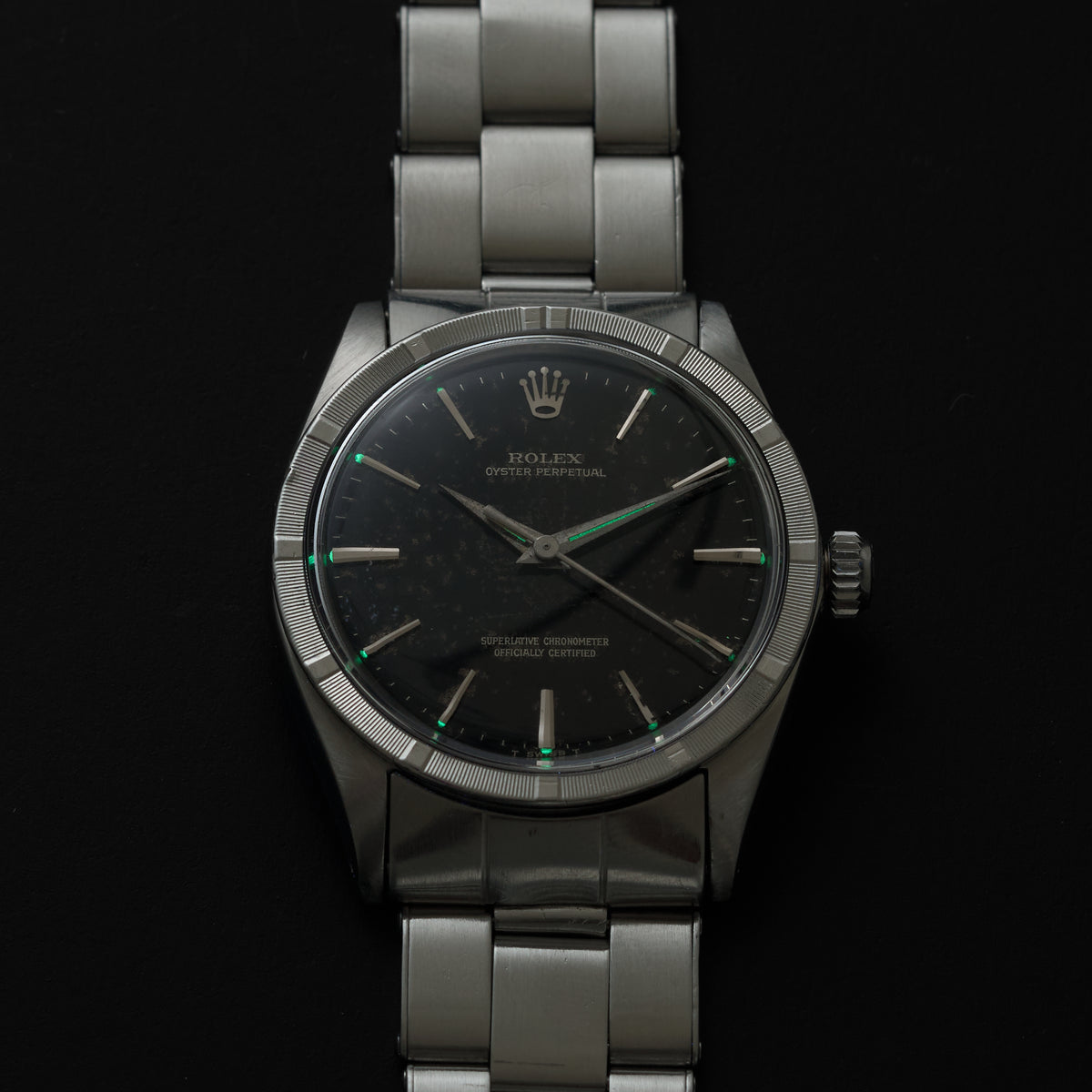 ROLEX OYSTER PERPETUAL 1007 BLACK GILT DIAL-3