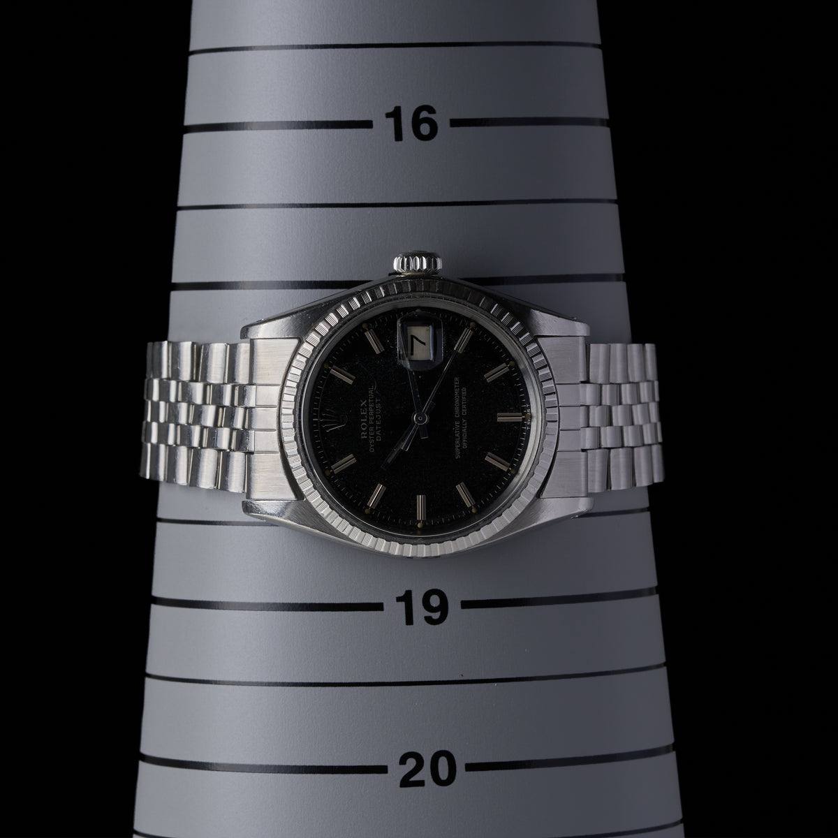 ROLEX DATEJUST 1603 BLACK GILT DIAL-13