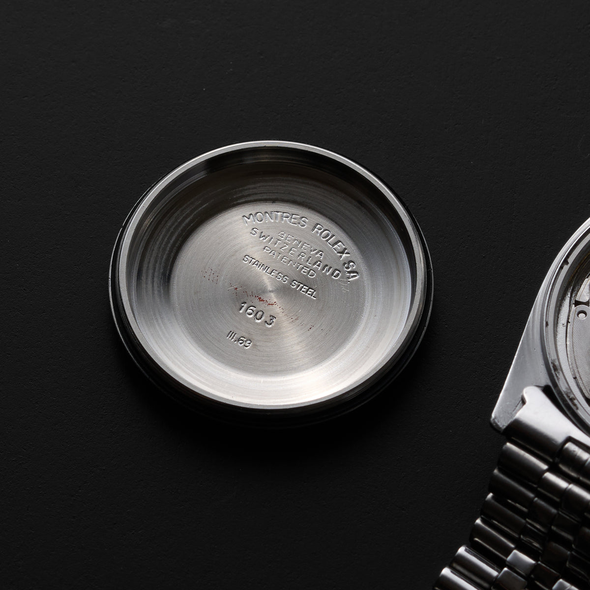 ROLEX DATEJUST 1603 BLACK GILT DIAL-9