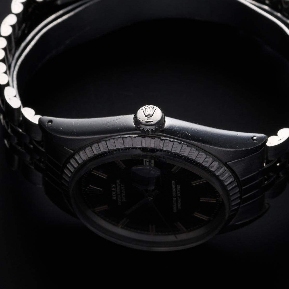ROLEX DATEJUST 1603 BLACK GILT DIAL-7